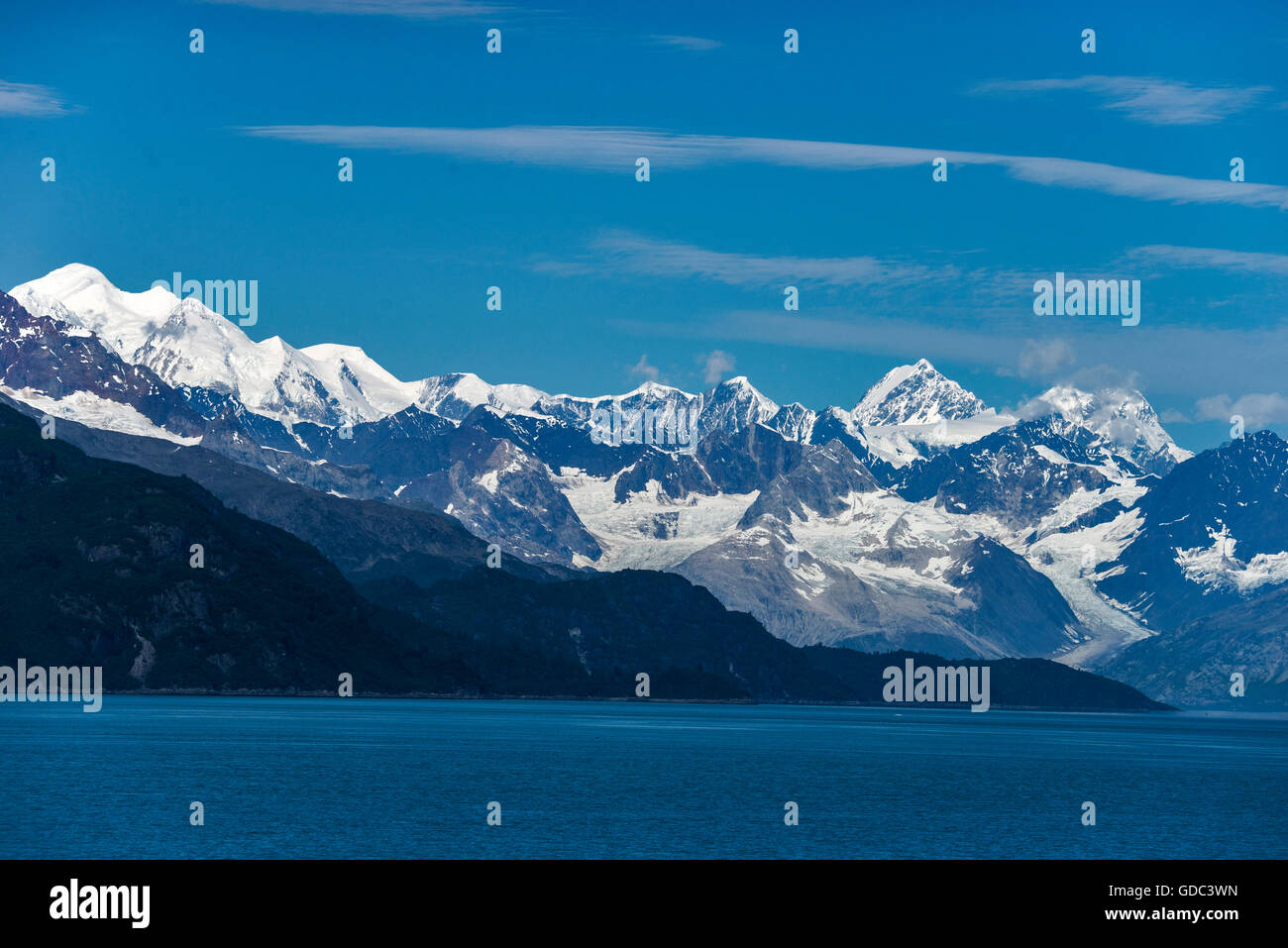 fairweather,mountain,water,range,glacier bay,national park,Alaska,USA, Stock Photo