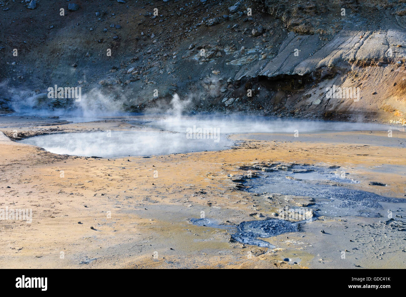 Hot springs and mud pots near Krysuvik,Seltun,peninsula Reykjanes