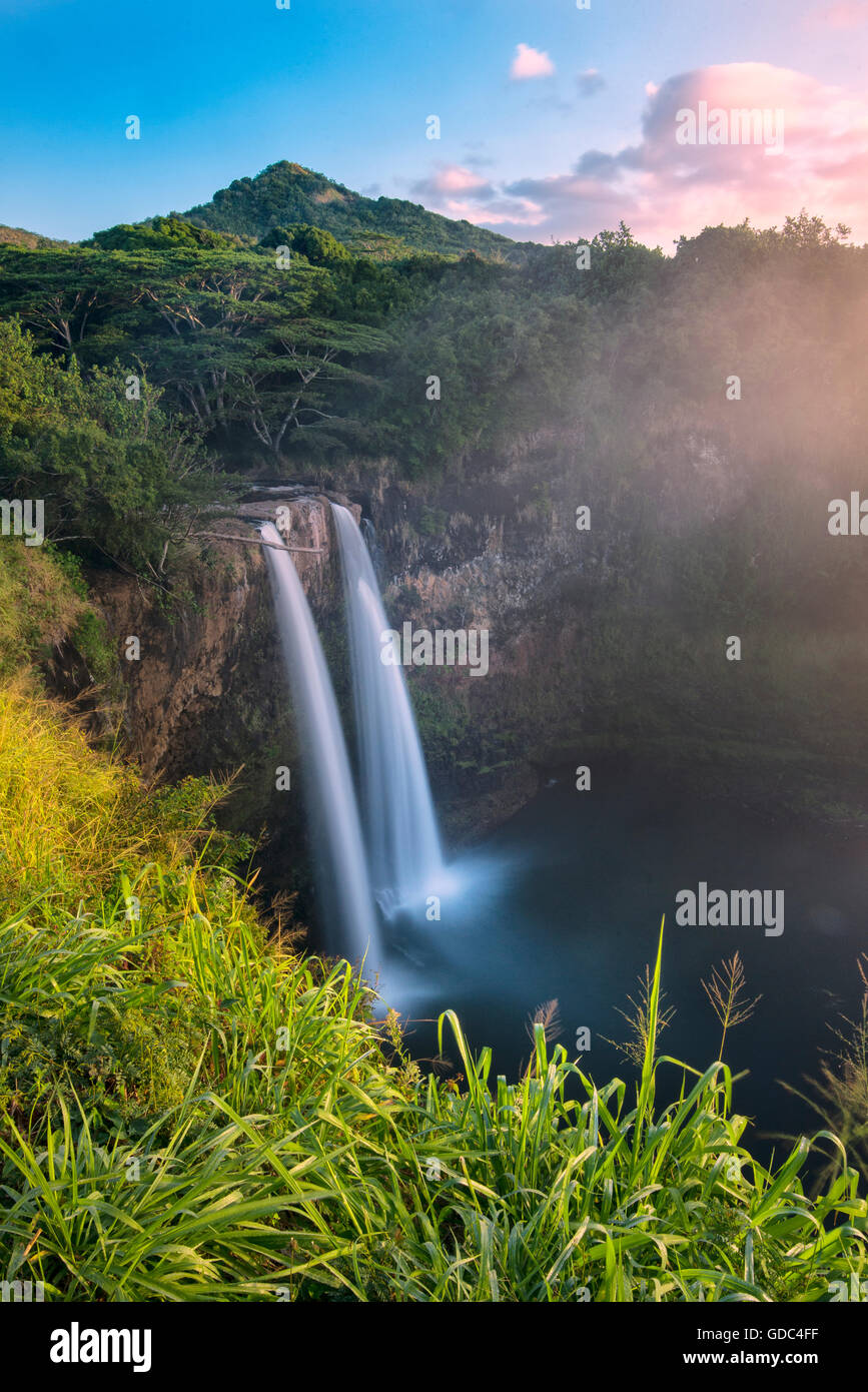 USA,Vereinigte Staaten,Amerika,South Pacific,Hawaii,Kauai,Lihue,Wailua Falls Stock Photo