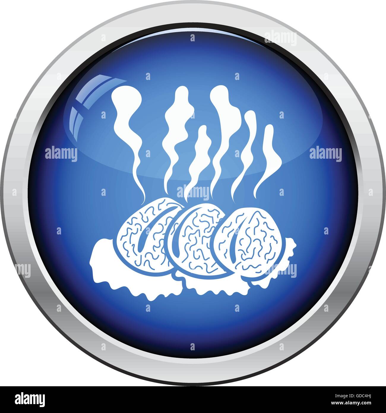 Smoking cutlet icon. Glossy button design. Vector illustration Stock ...