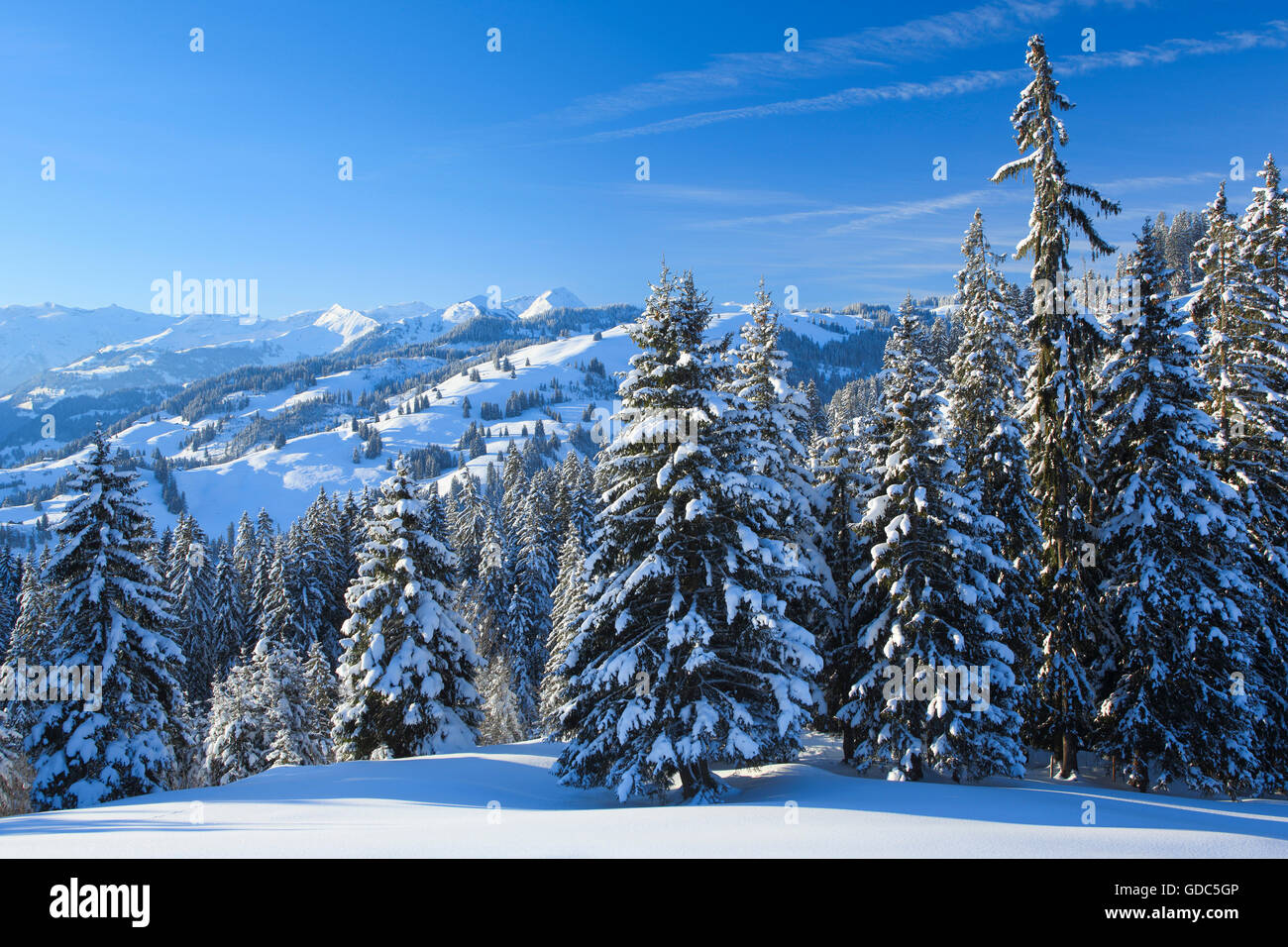 View from Jaun pass,Simmental,Switzerland Stock Photo - Alamy