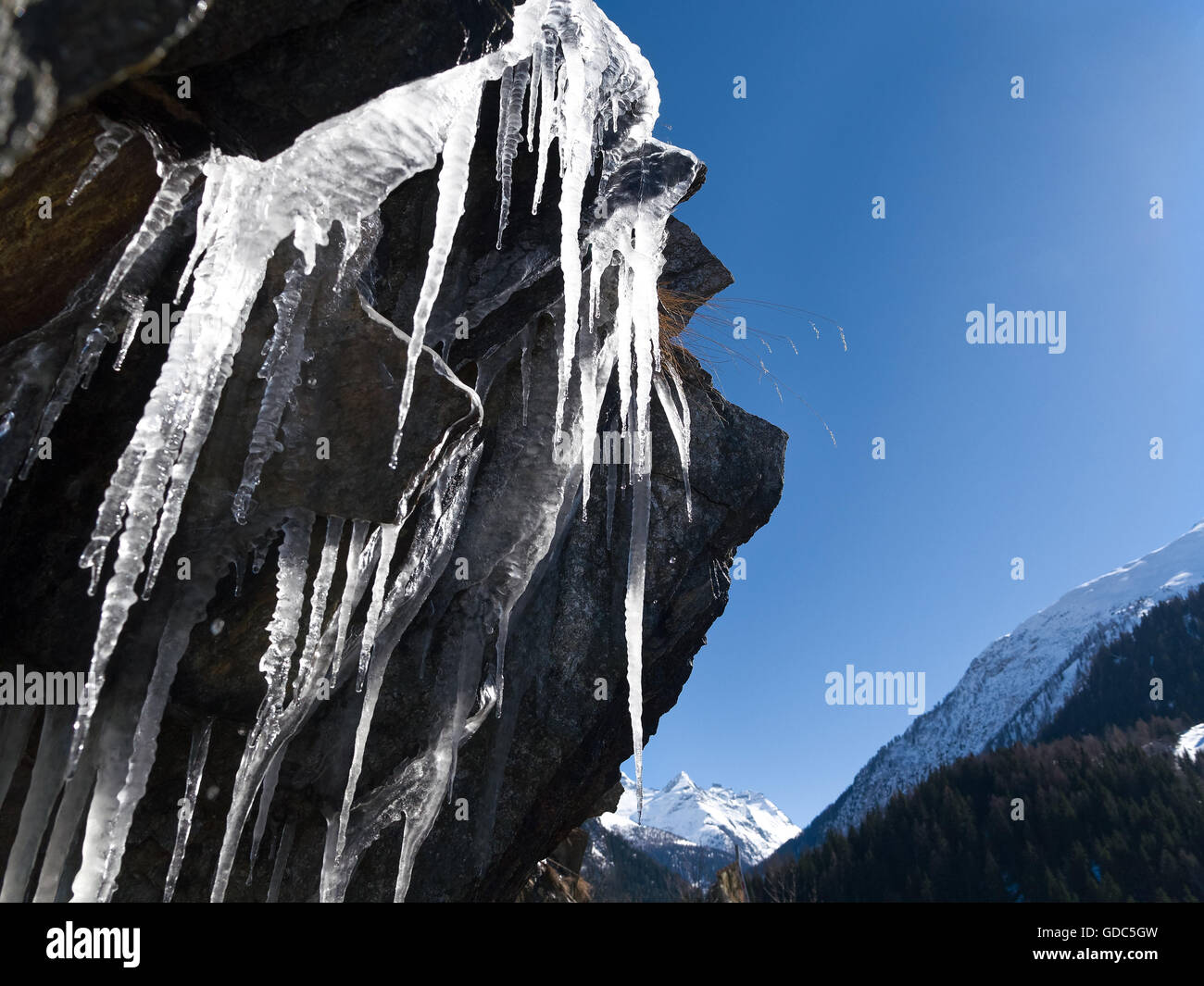 Winter,valley of Binn Stock Photo