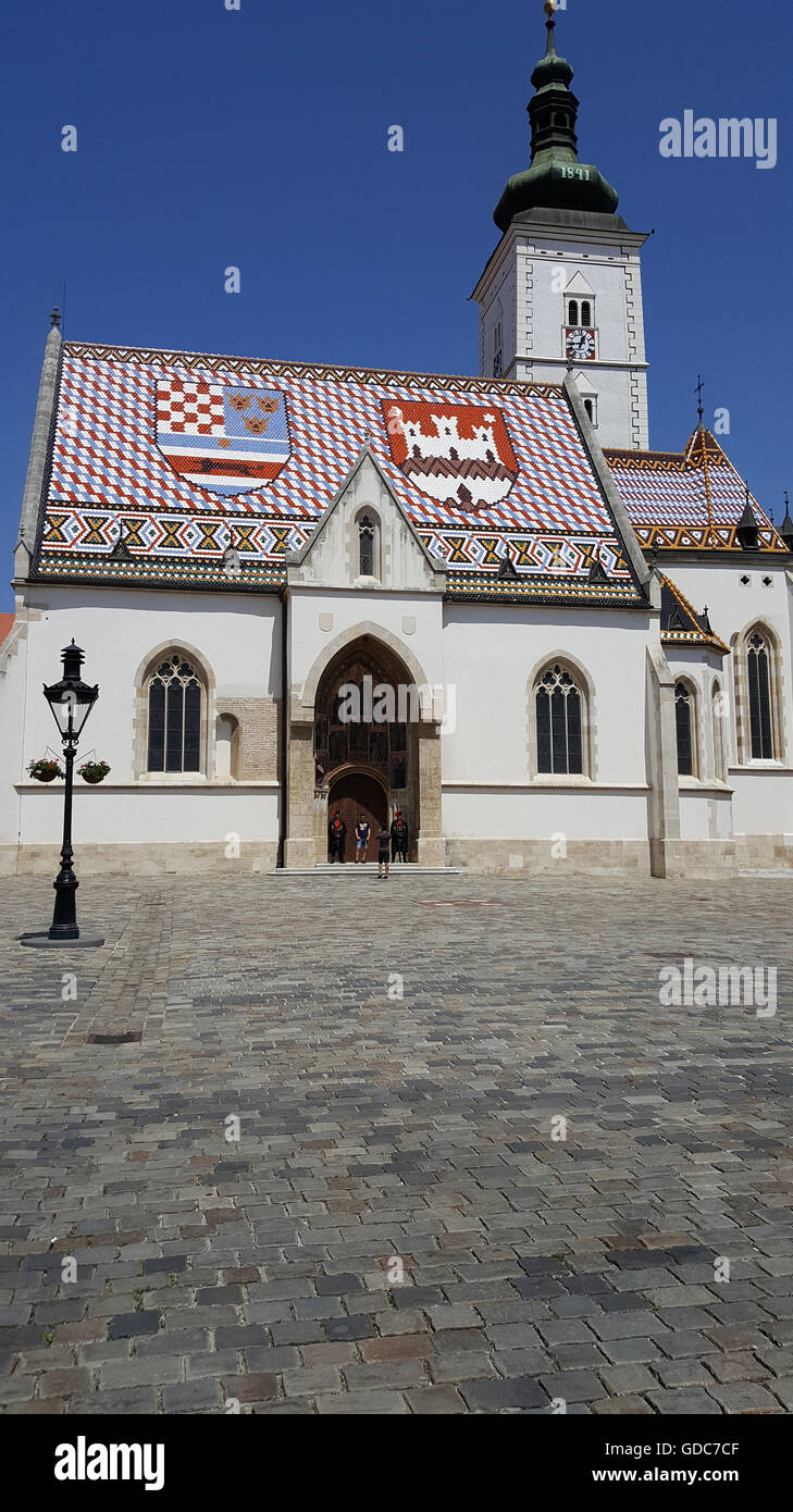 Zagreb,Saint  Mark's Stock Photo