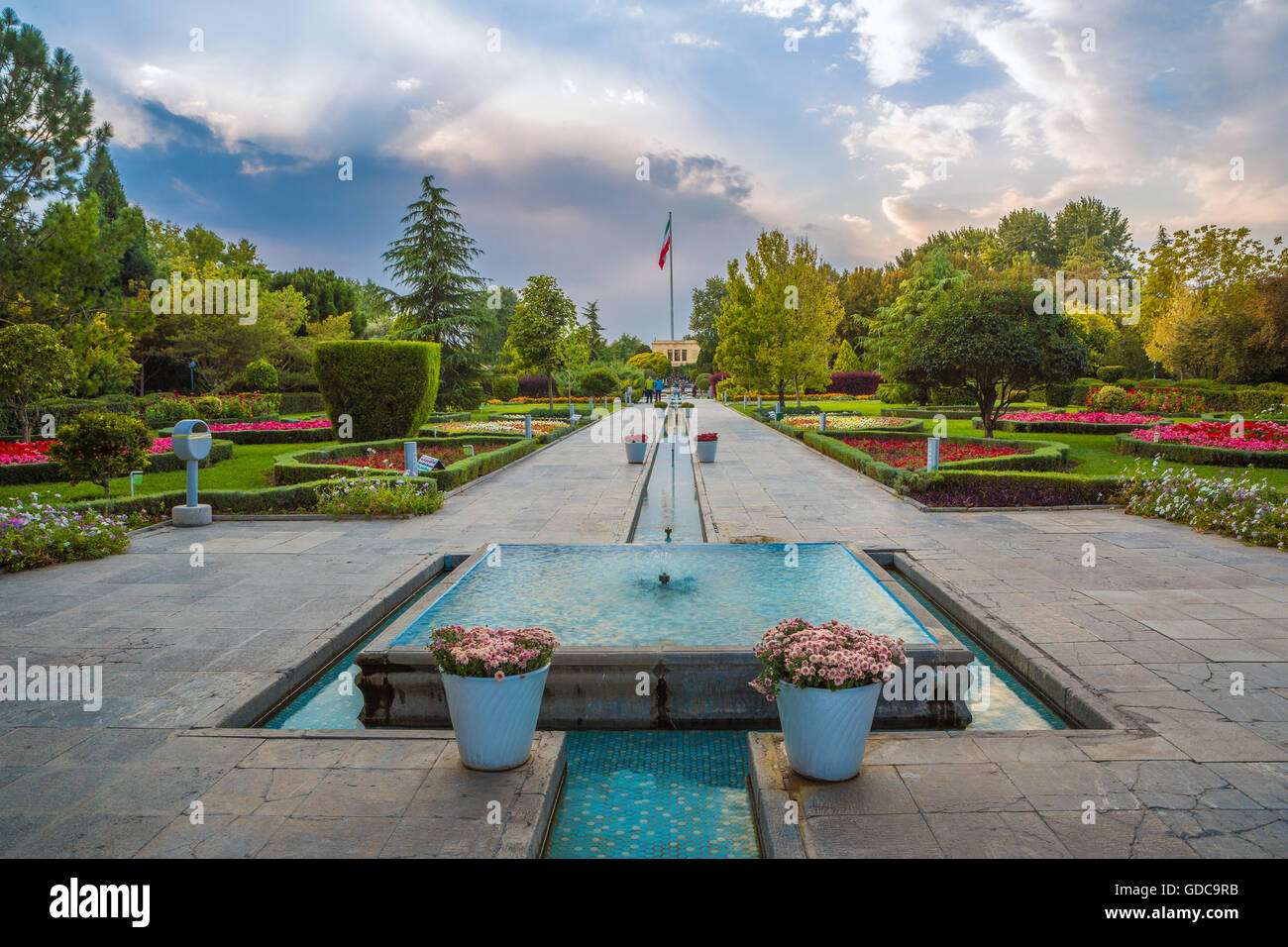 Iran,Esfahan City,Flowers Garden Stock Photo
