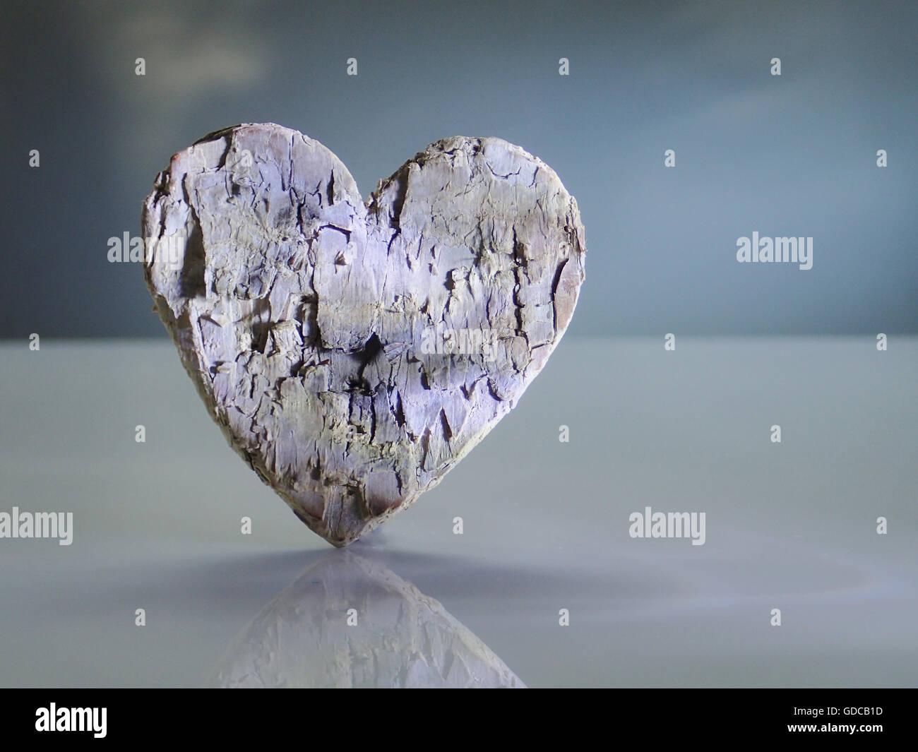 Heart,wood,creative,Bluish,gray,love,bark,concepts, Stock Photo