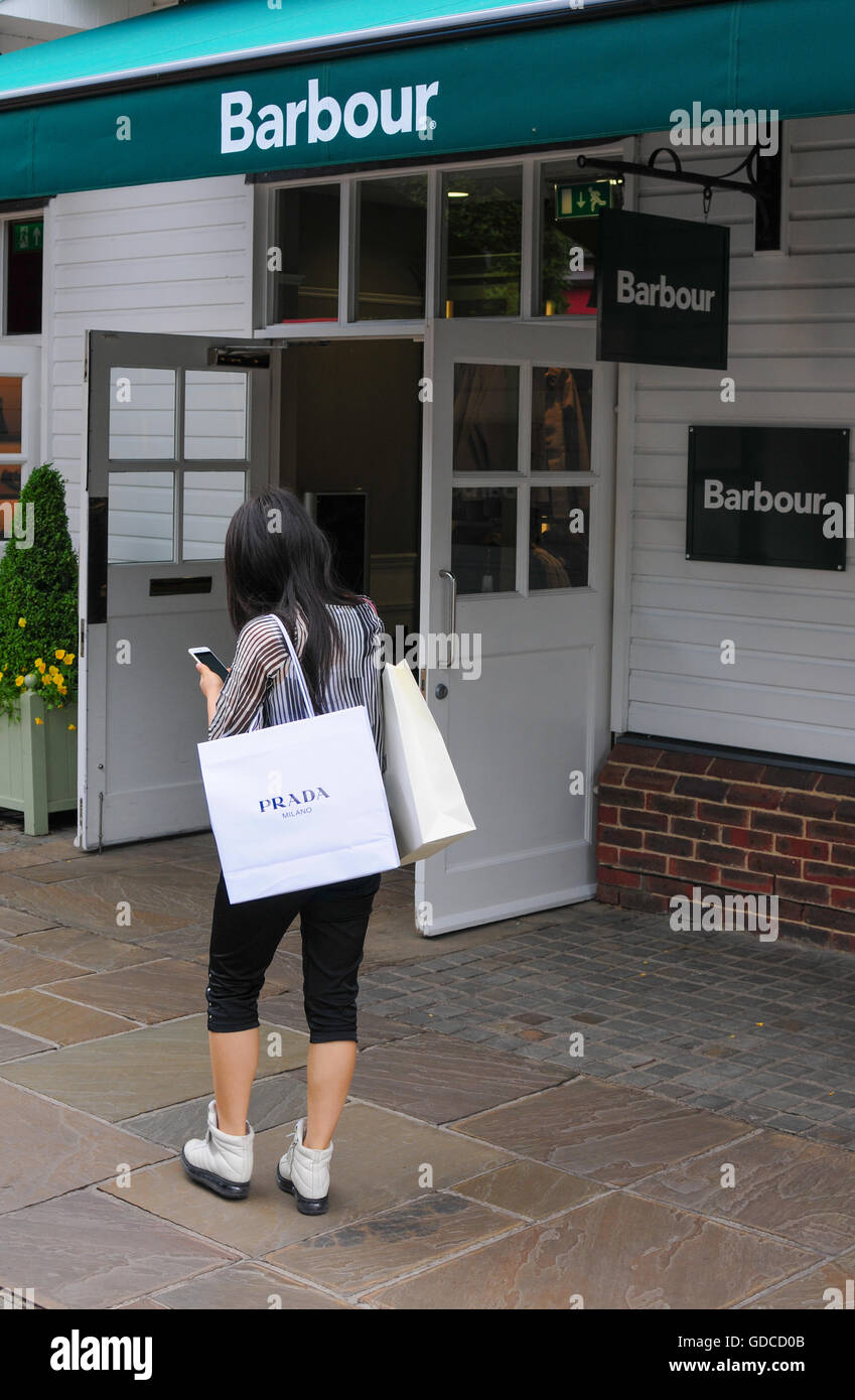 Barbour brand logo Bicester Retail Village Stock Photo - Alamy