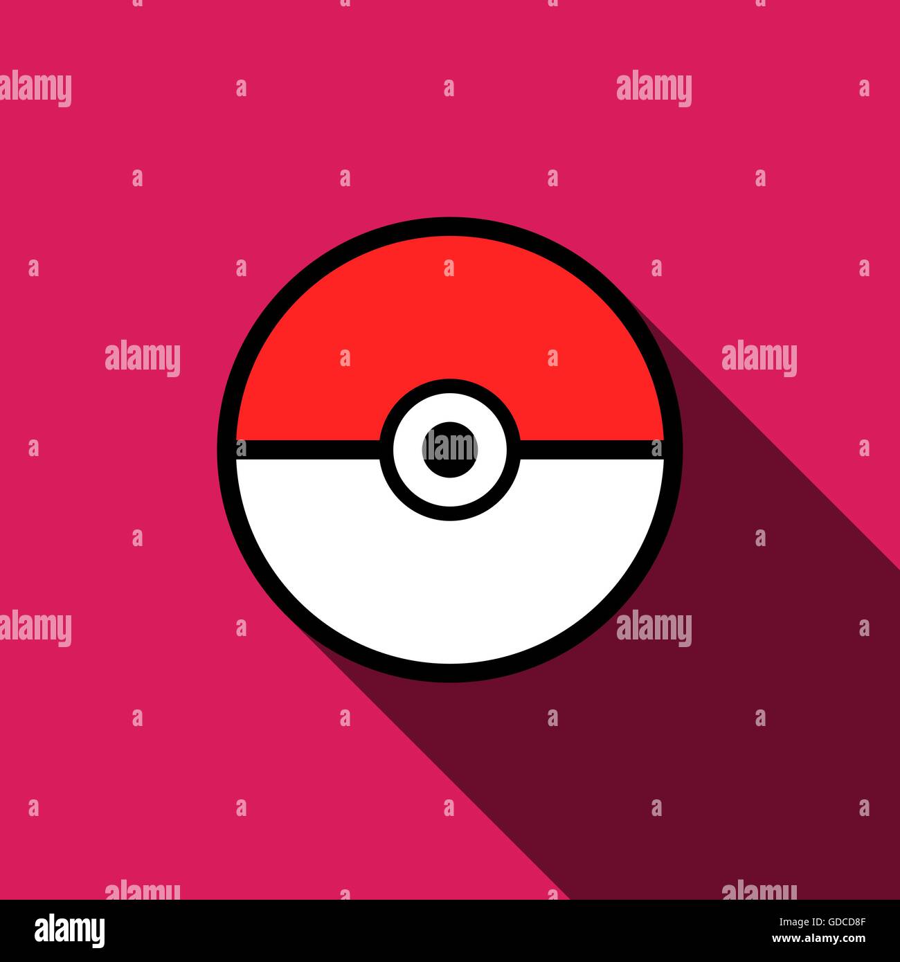 Ícone Poke Ball de Pokemon - Ilustração vetorial isolada em fundo branco e  preto . imagem vetorial de moodbringer© 279362054