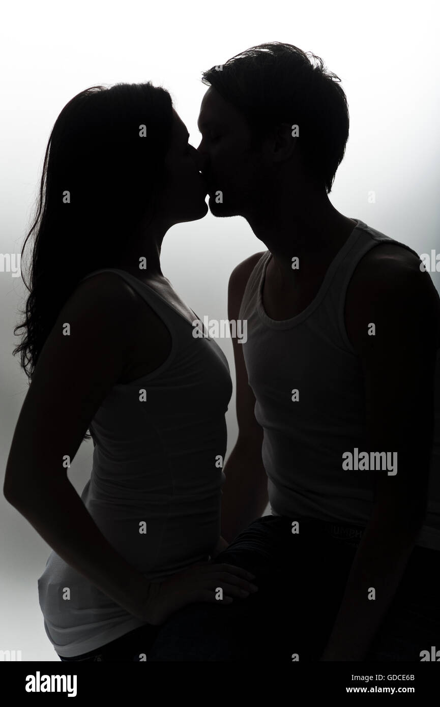 Two females silhouette hi-res stock photography and images - Alamy