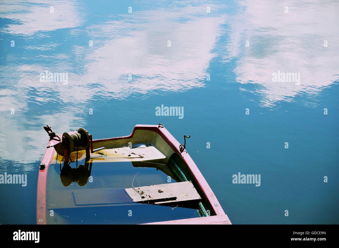 Sunken boat Stock Photo