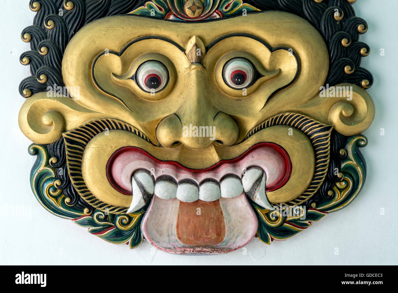 Hindu mask in Kraton, the Sultan&#39;s Palace, Yogyakarta, Java, Indonesia Stock Photo