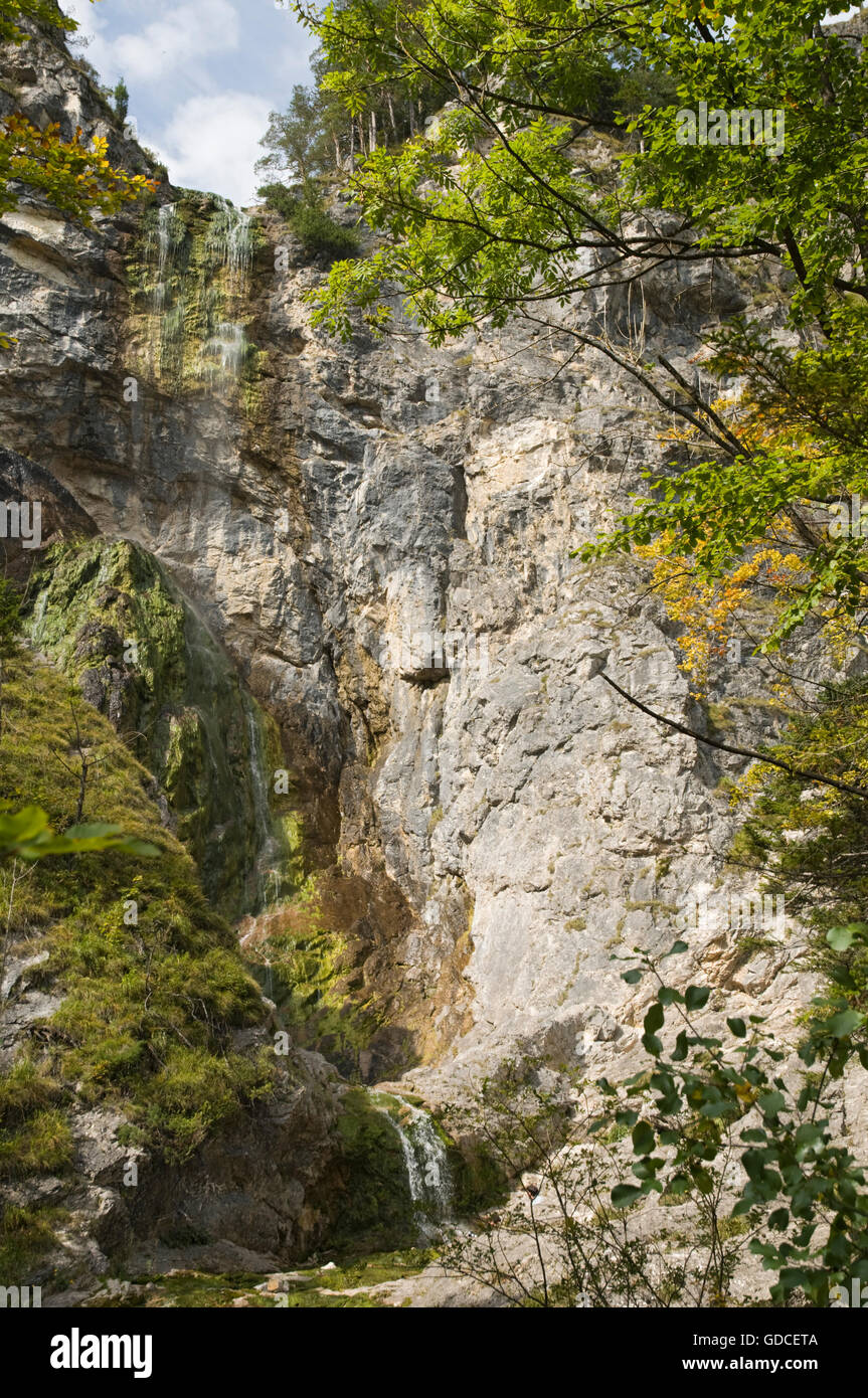 Mariafall water falls, Naturschutzgebiet Oetschergraben nature reserve, Mitterbach am Erlaufsee, Lower Austria, Austria, Europe Stock Photo