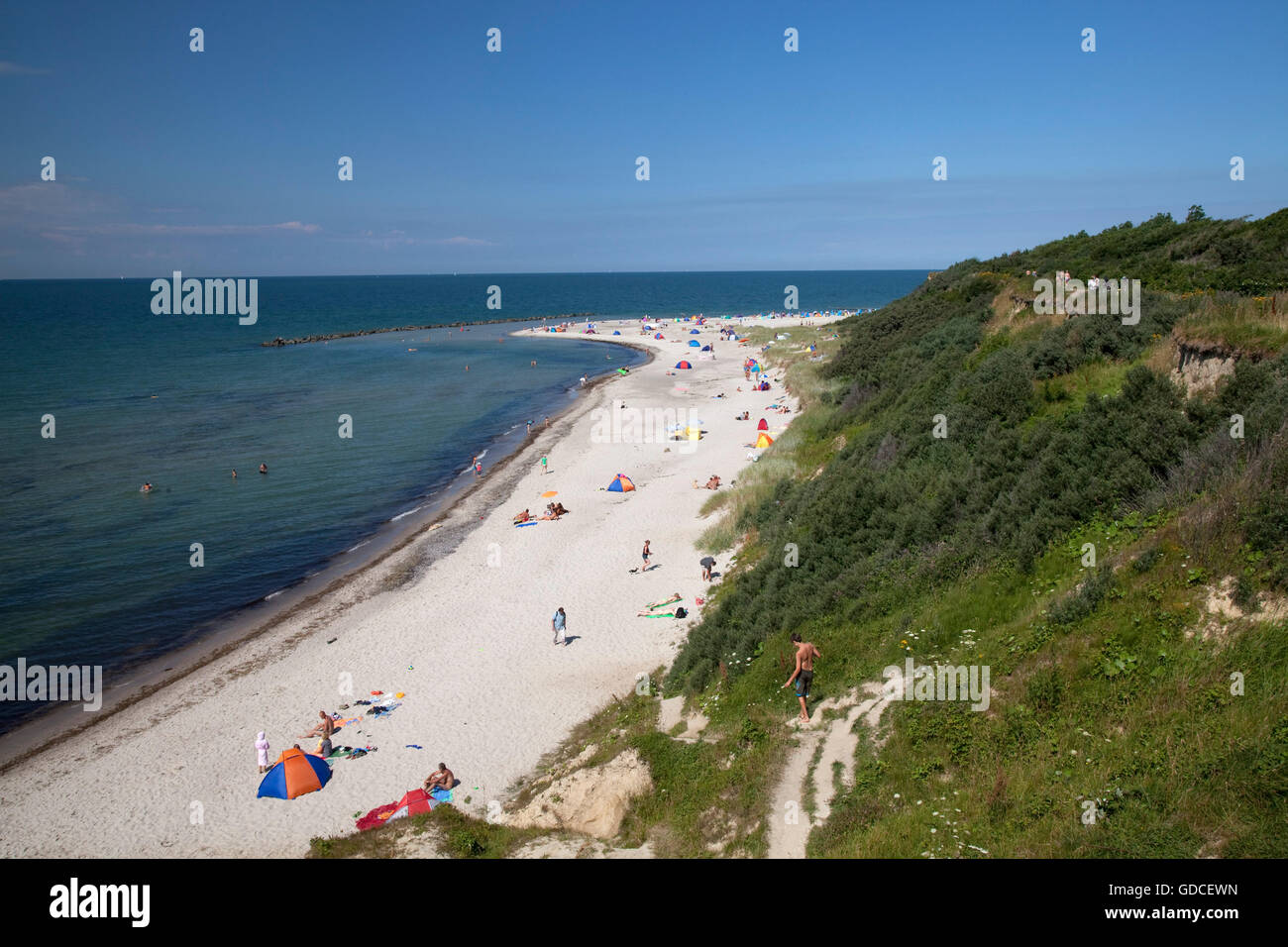 Beach and steep coast, Baltic Sea resort town of Ahrenshoop, Fischland, Mecklenburg-Western Pomerania Stock Photo