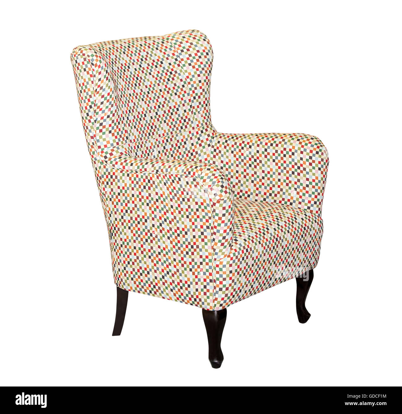 Brown textile modern chair isolated Stock Photo