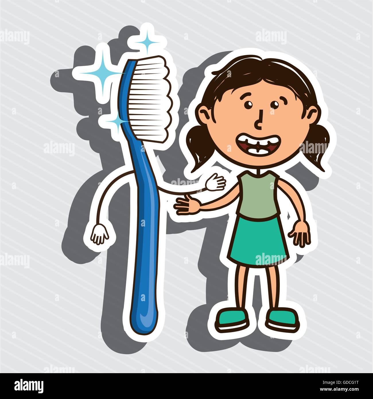 girl with toothbrush isolated icon design Stock Vector Image & Art - Alamy