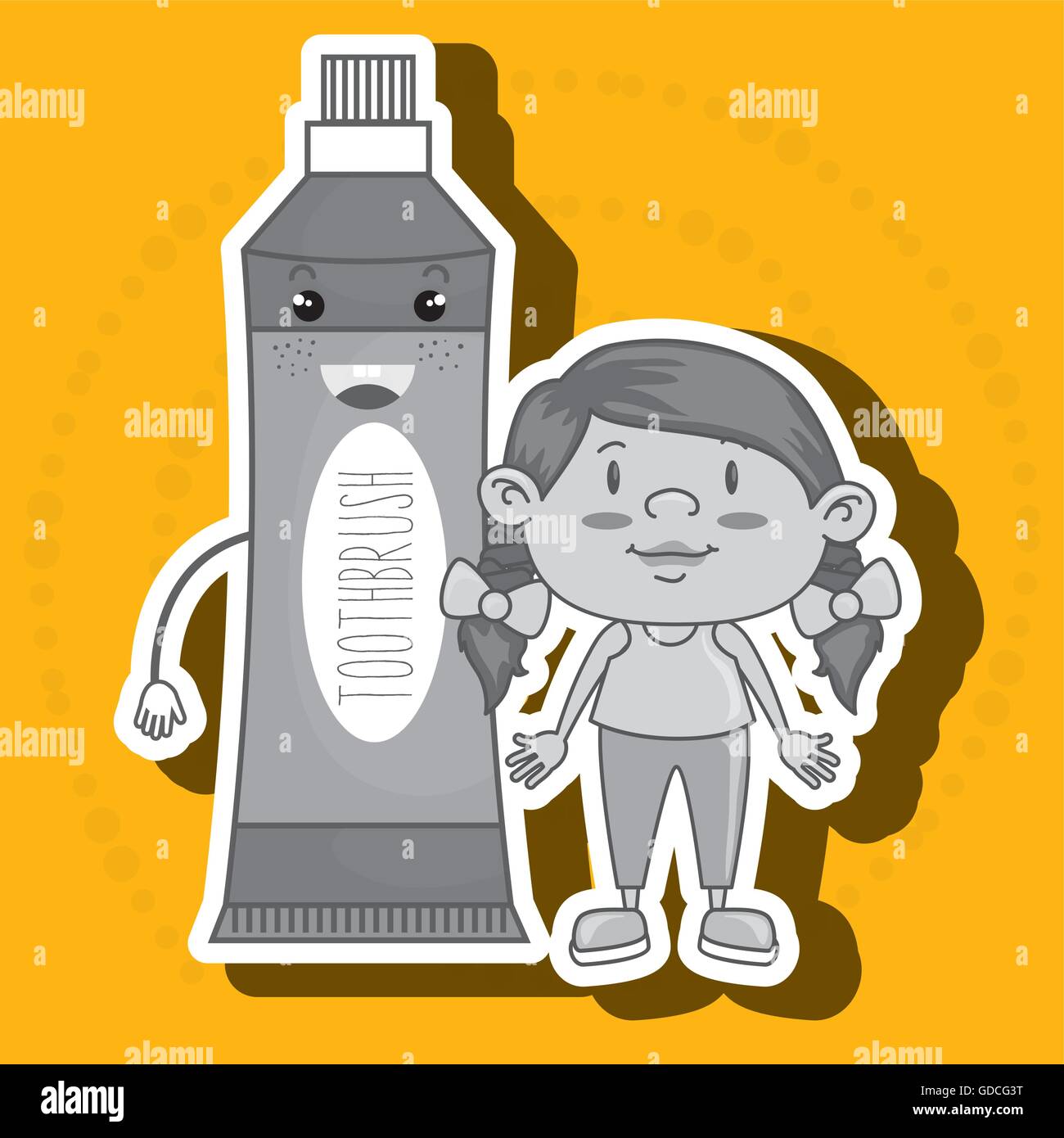 girl with toothpaste isolated icon design Stock Vector Image & Art - Alamy