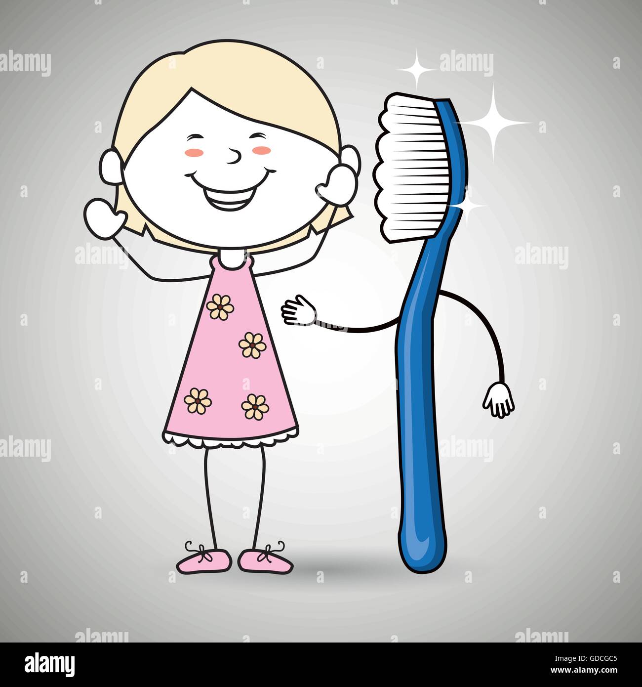girl with toothbrush isolated icon design Stock Vector Image & Art - Alamy