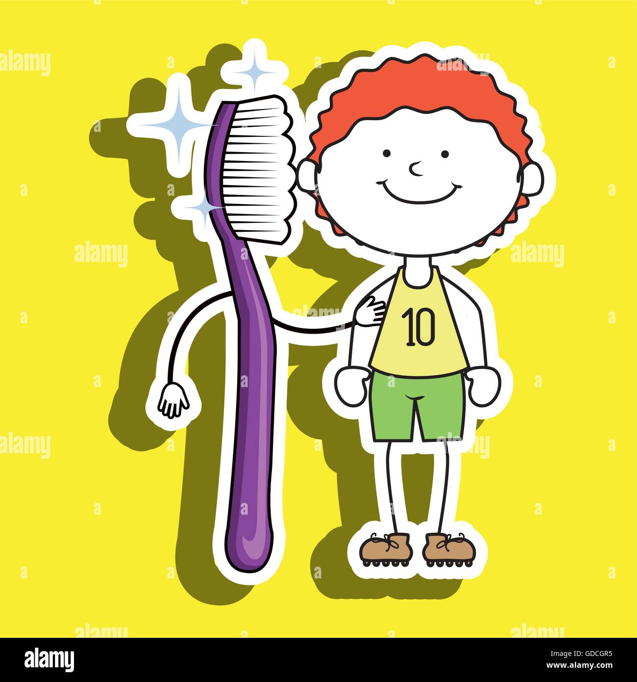 boy with toothbrush isolated icon design Stock Vector Image & Art - Alamy