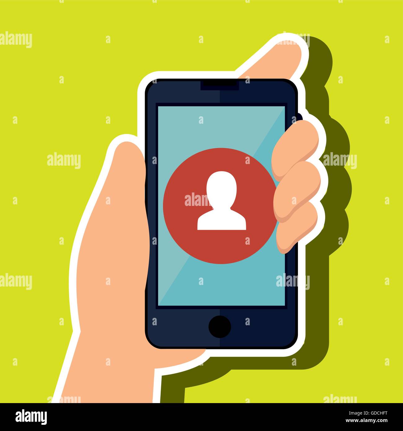 smartphone with hand isolated icon design Stock Vector Image & Art - Alamy