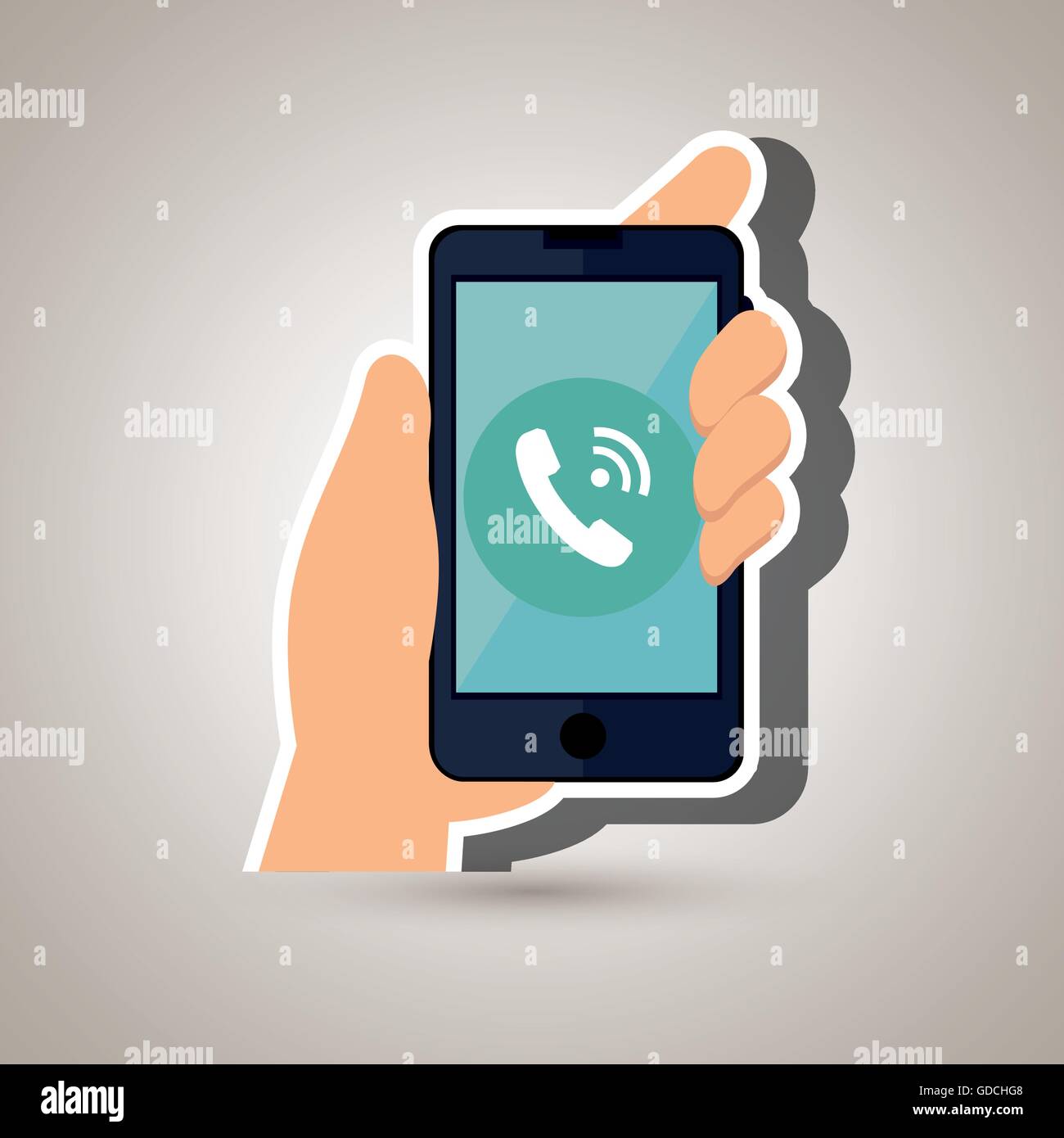 smartphone with hand isolated icon design Stock Vector Image & Art - Alamy
