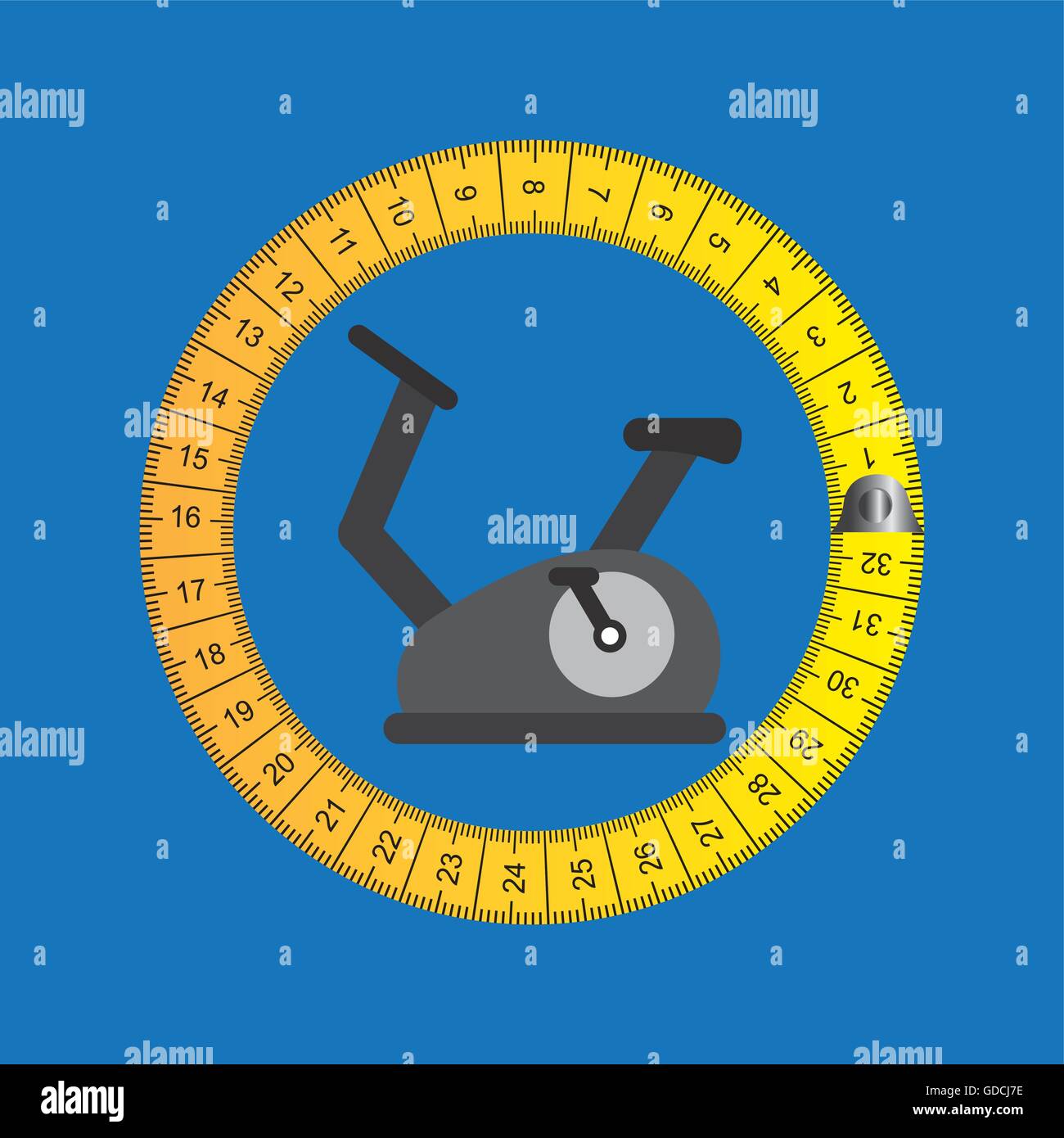 stationary bicycle and tape measure Stock Vector Image & Art Alamy