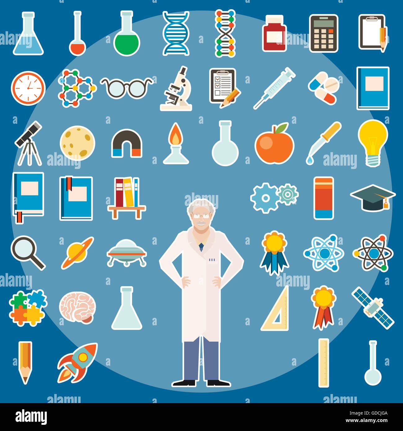 Set of science icons Stock Vector Image & Art - Alamy