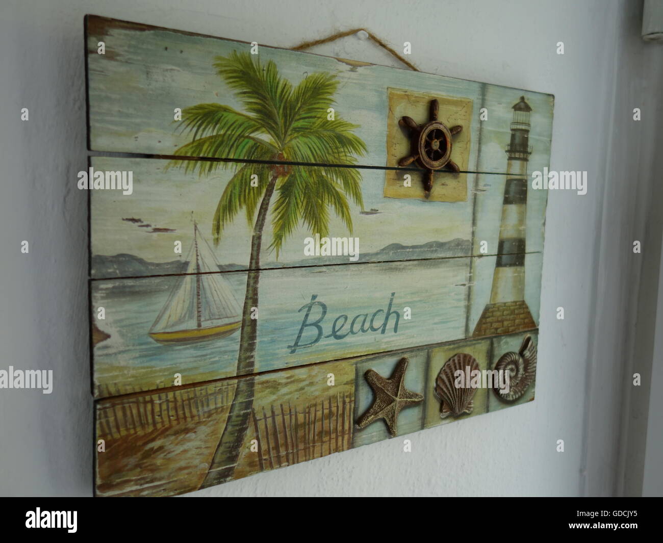 A beach themed wall hanging Stock Photo Alamy