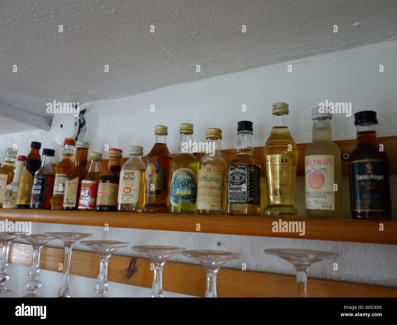 Alcoholic mini selection Stock Photo