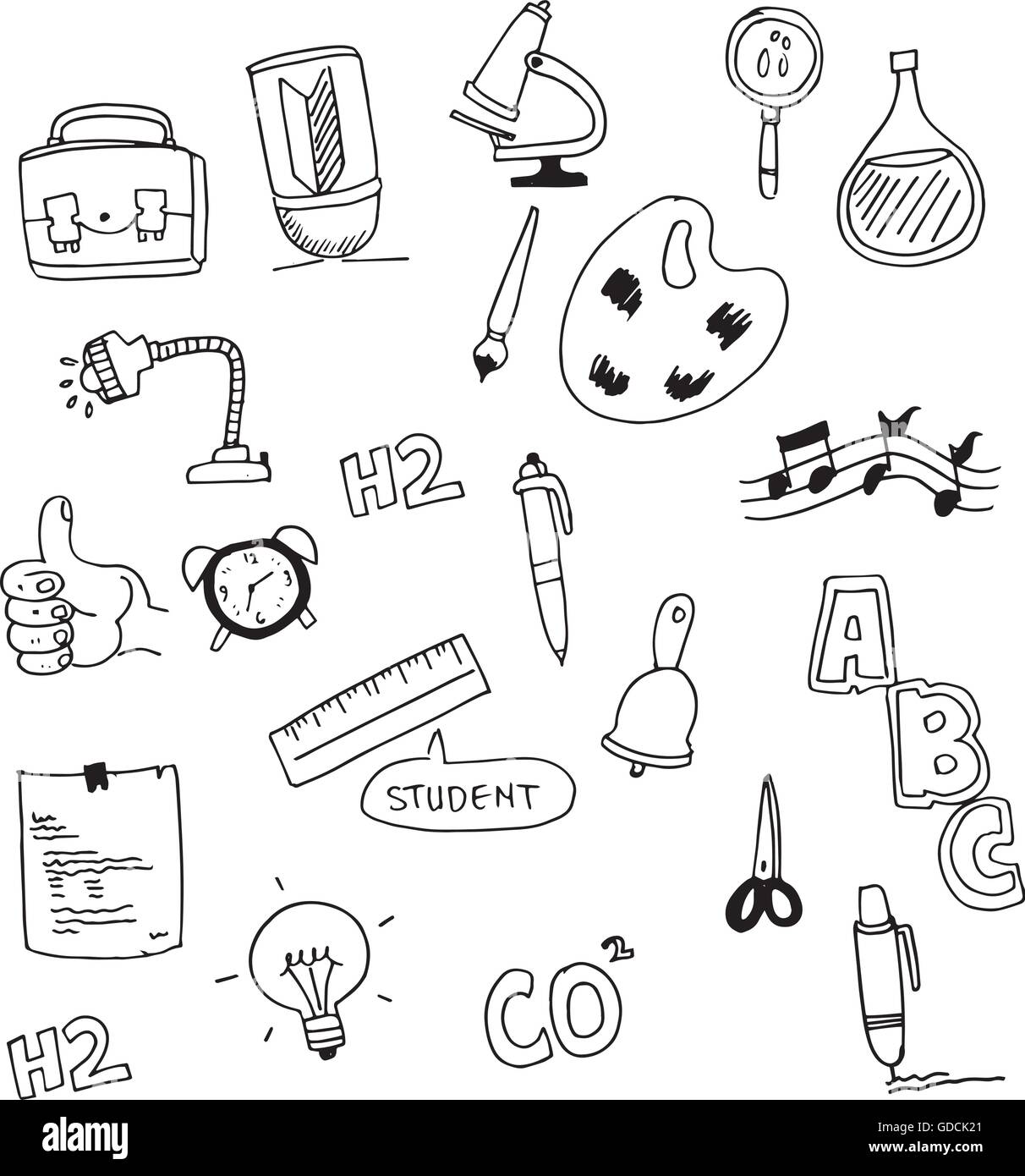 Tools education doodle set Stock Vector Image & Art - Alamy