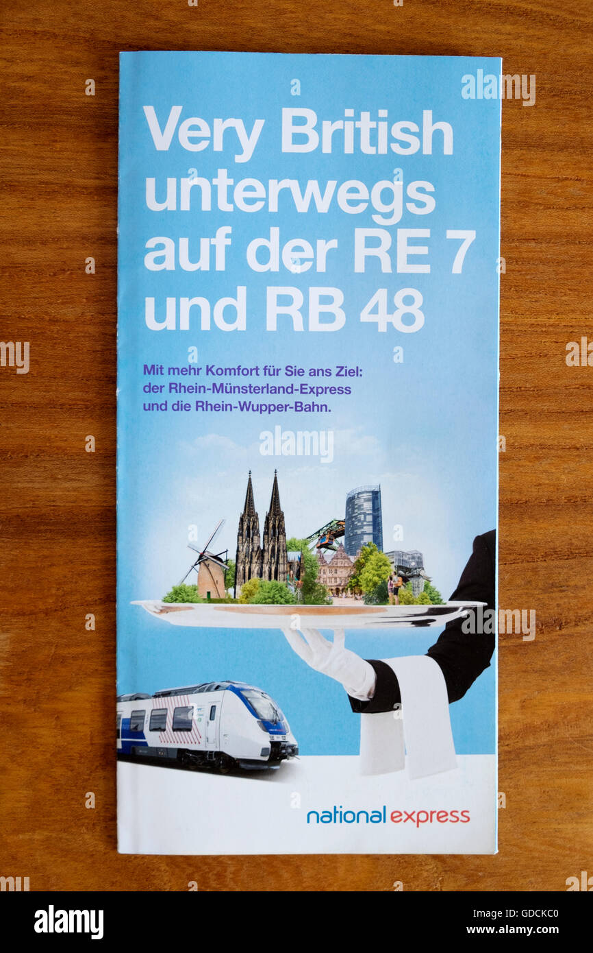 RB 48 & RE 7 (Regional Trains) National Express timetable, Rhineland, Germany. Stock Photo