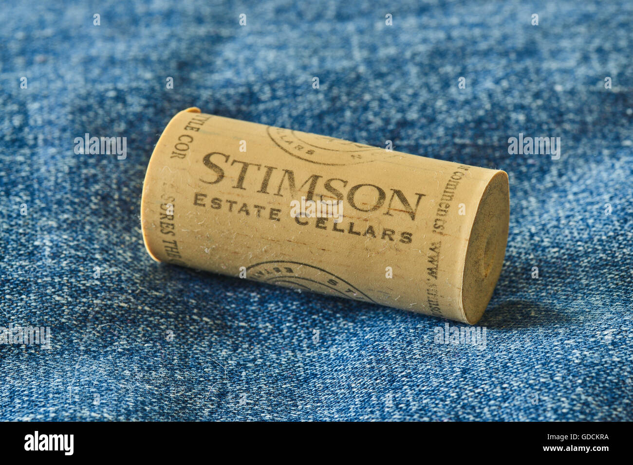 Stimson Cellars US wine cork stopper Washington State Stock Photo