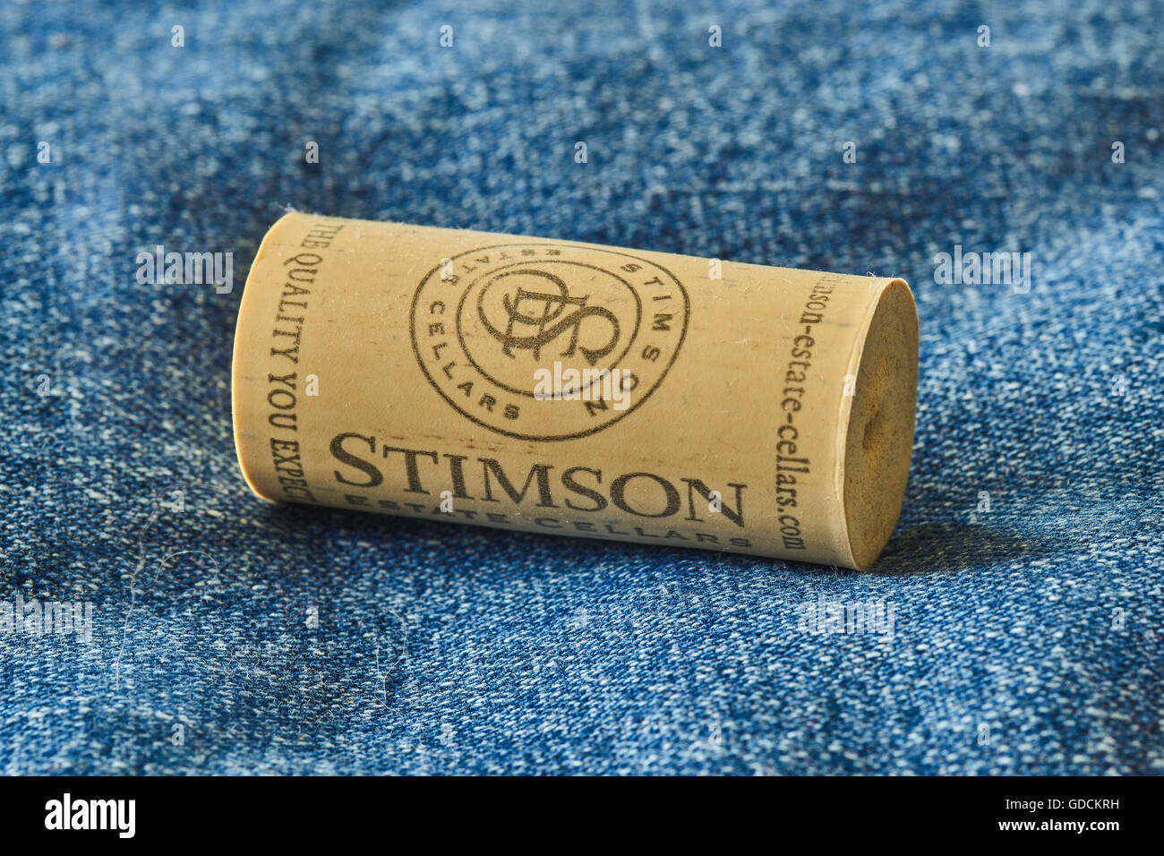 Stimson Cellars US wine cork stopper Washington State Stock Photo