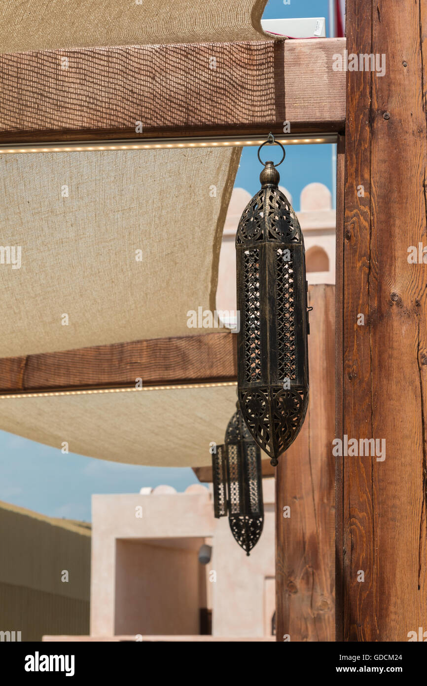 Typical Oman Sultanate's Lantern Covered with Holes Stock Photo