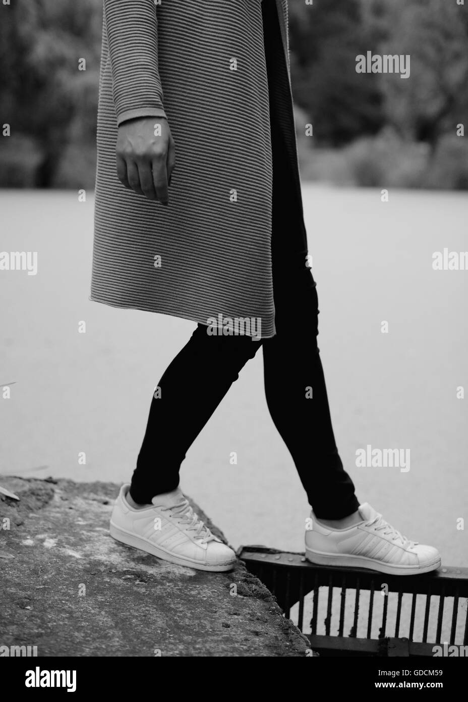 Black pants with red shoes best sale
