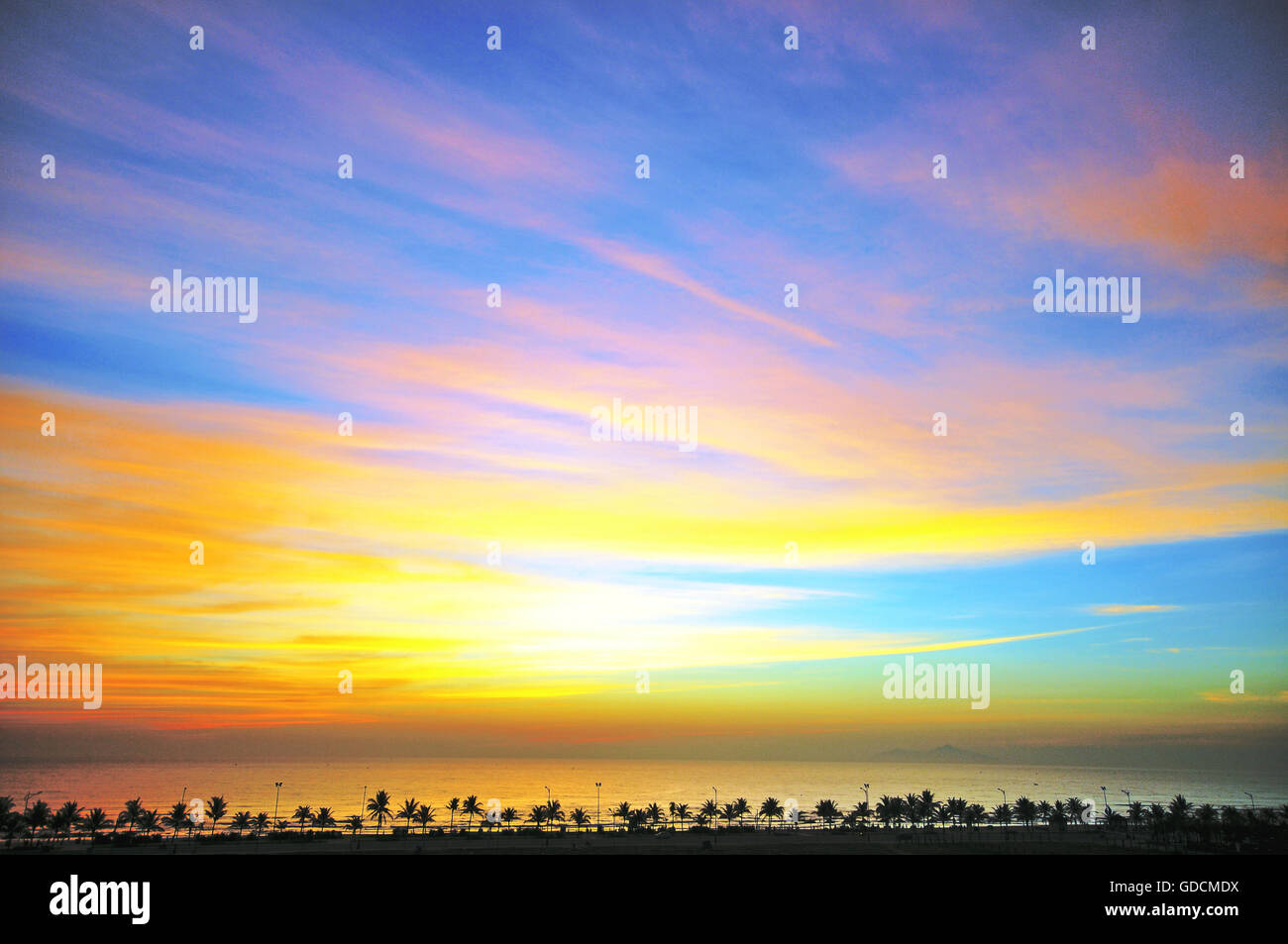 Amazing daybreak on seaside, Da Nang, Vietnam Stock Photo