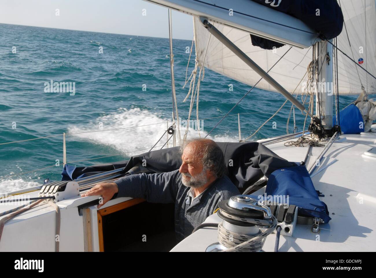 sailing boat in navigation Stock Photo Alamy