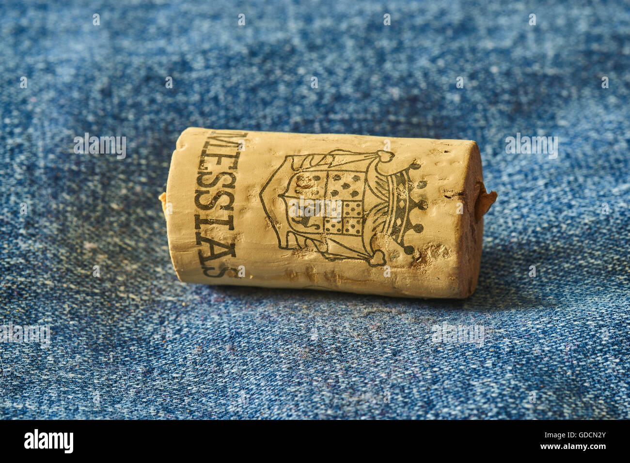 Messias Portugese wine cork stopper Stock Photo