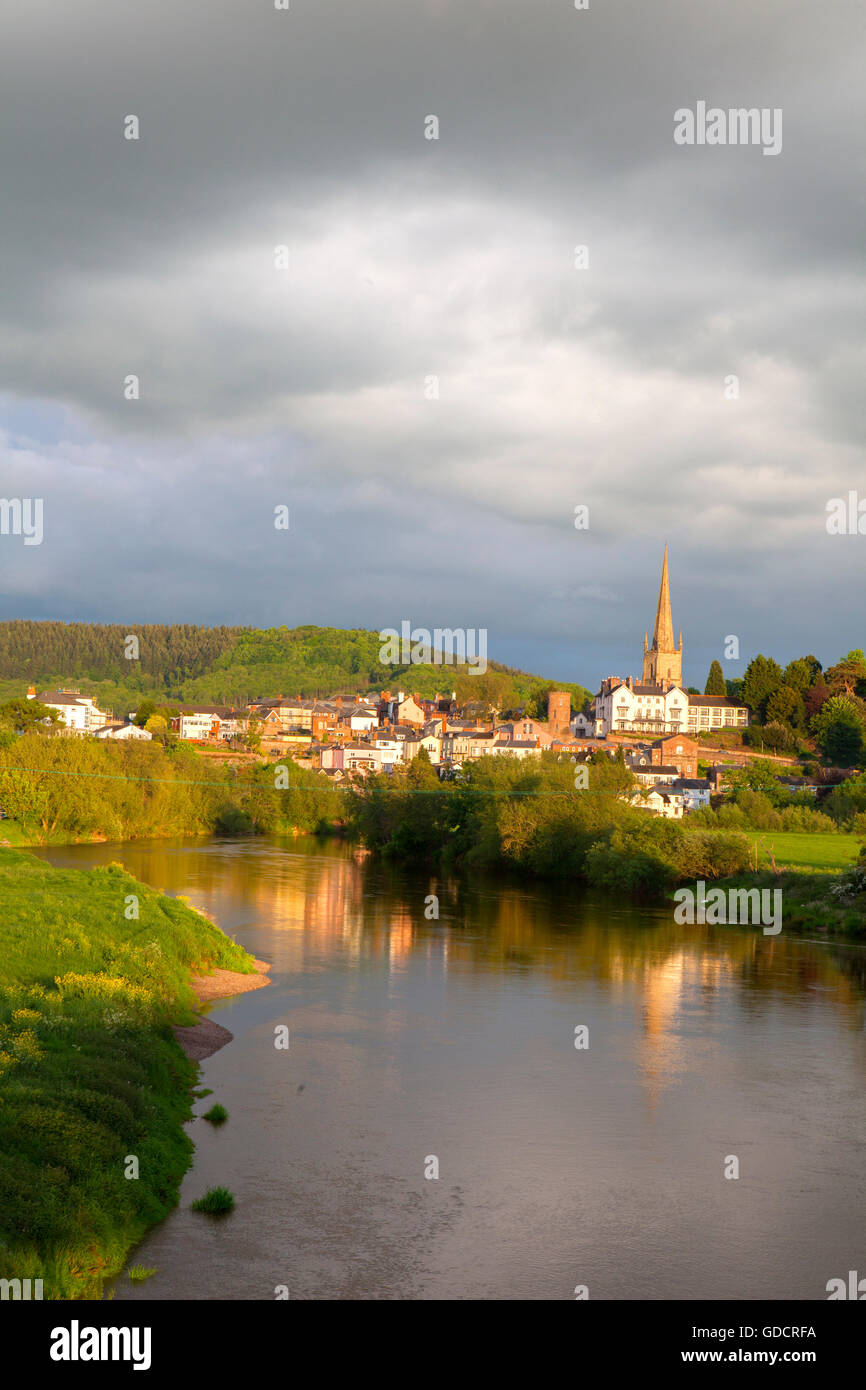 The town of Ross on Wye, Herefordshire, on the river Wye. Stock Photo