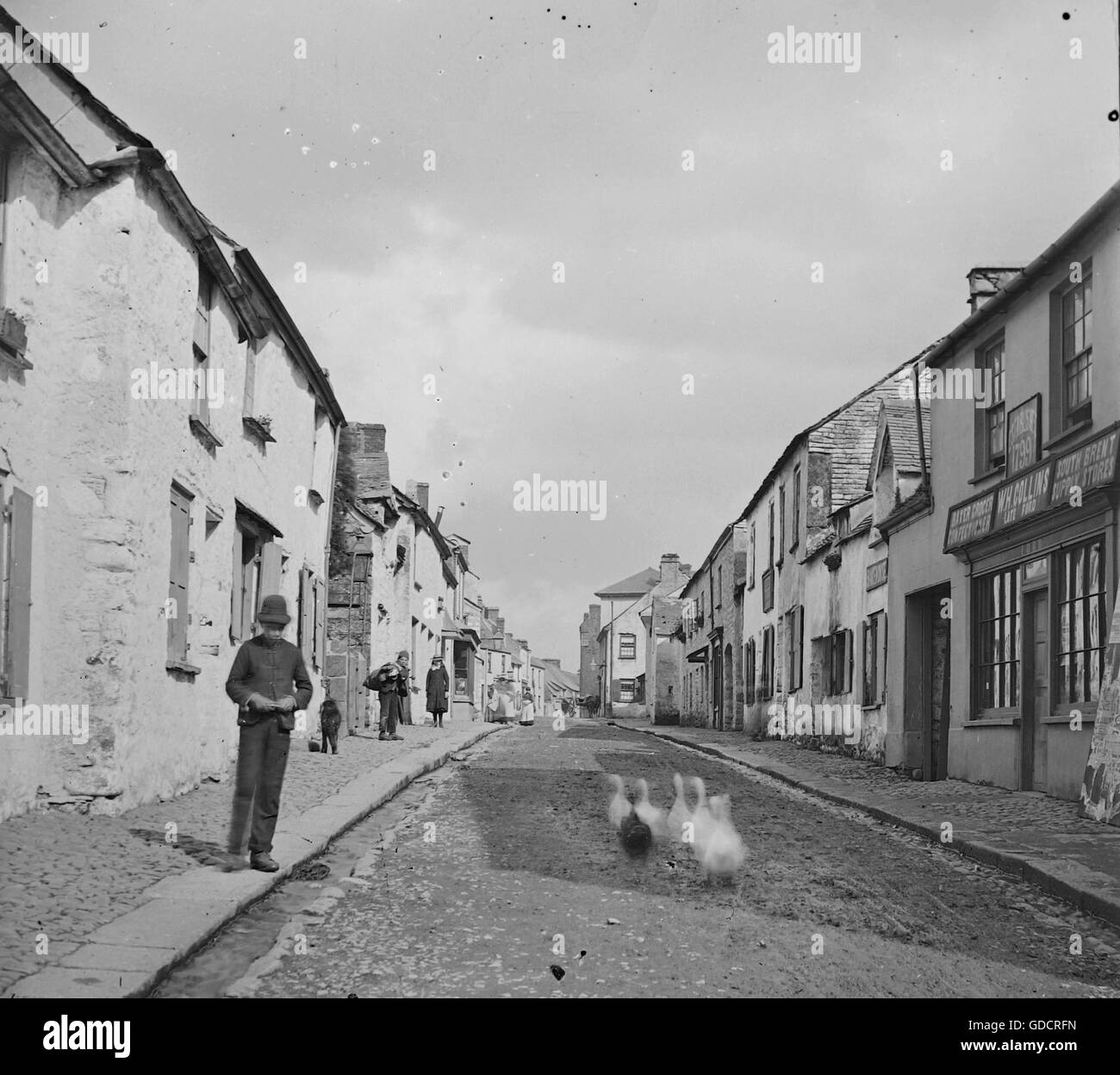 Church Street, South Brent, Devon c 1900. Near to 29, Chruch Street