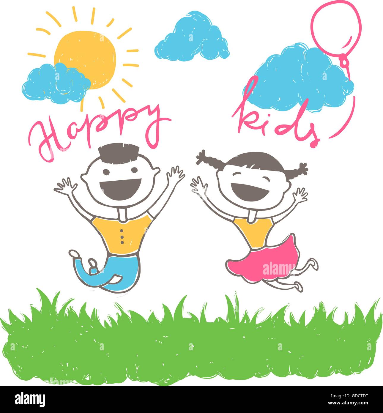 Happy kids having fun Stock Vector Image & Art - Alamy