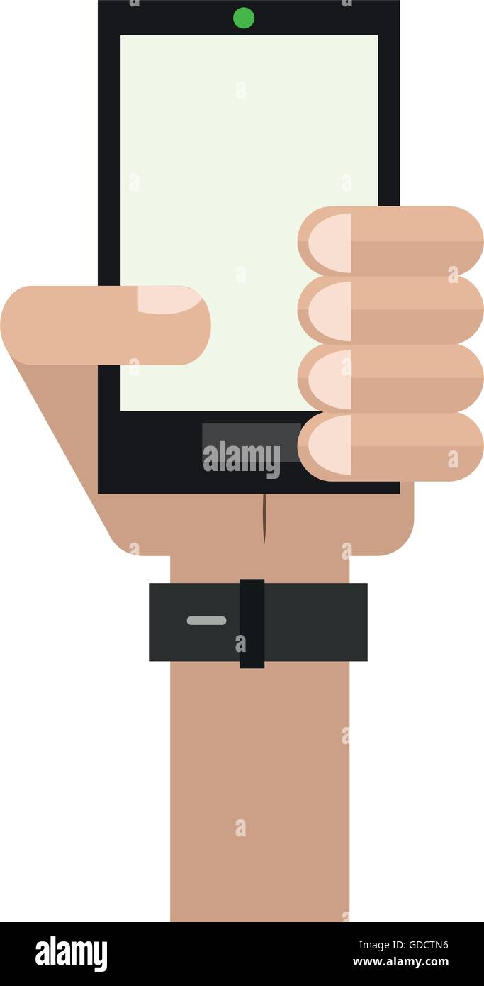 hand holding cellphone icon Stock Vector Image & Art - Alamy