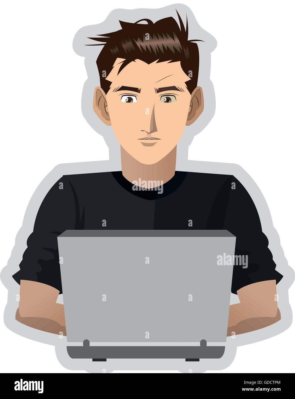 young man with computer icon Stock Vector Image & Art - Alamy
