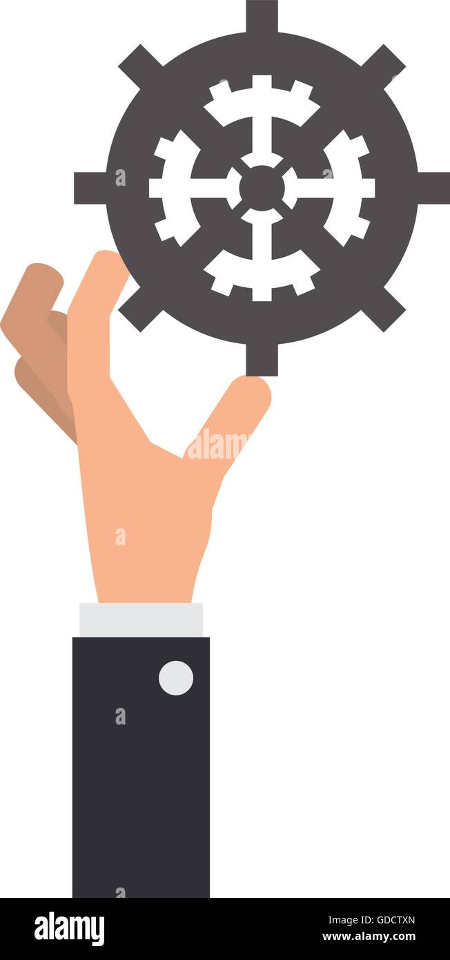 hand holding gear icon Stock Vector Image & Art - Alamy