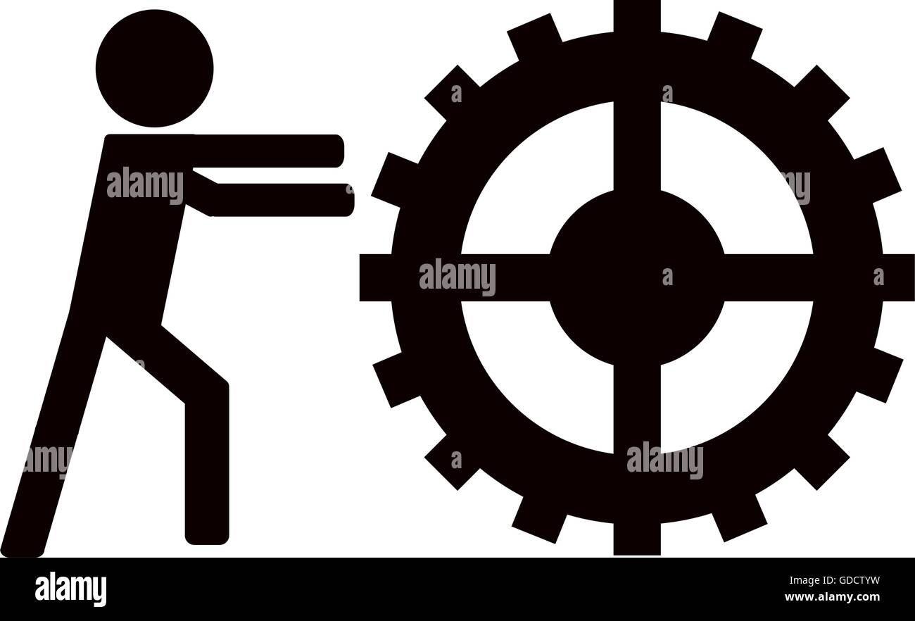 person with gears icon Stock Vector Image & Art - Alamy