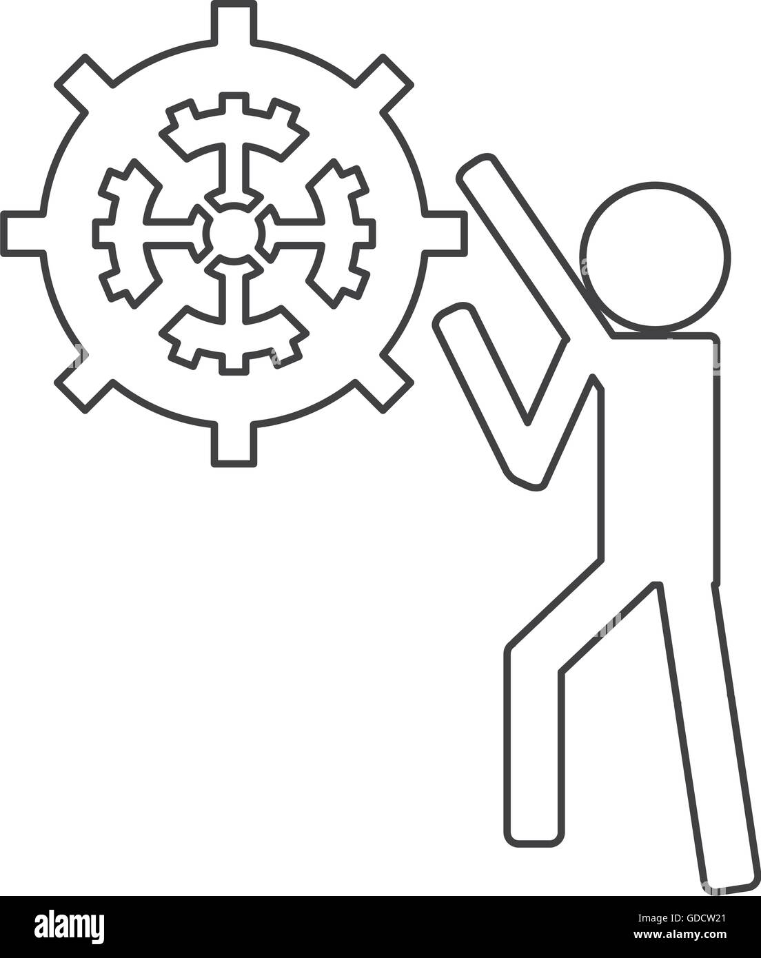 person with gears icon Stock Vector Image & Art - Alamy