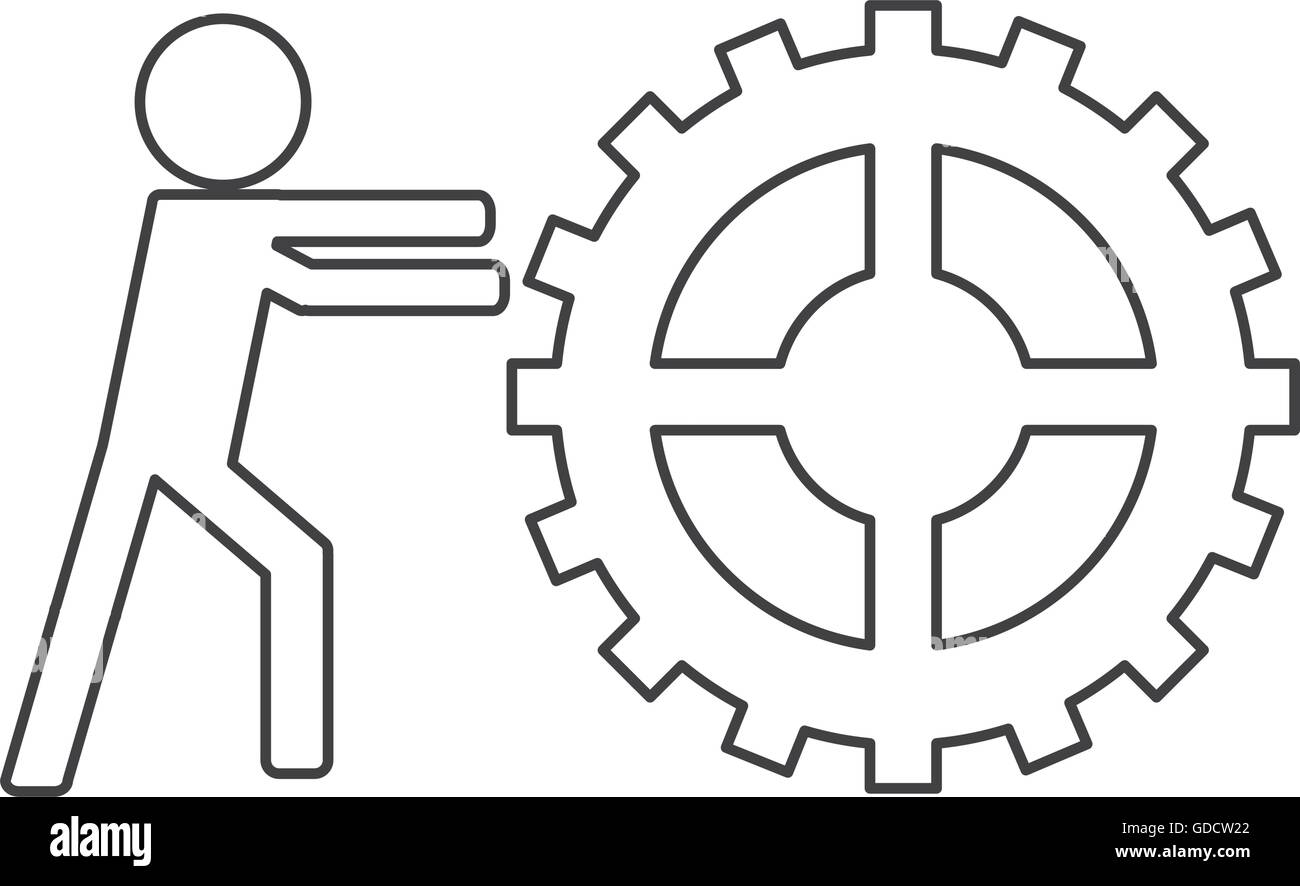 person with gears icon Stock Vector Image & Art - Alamy