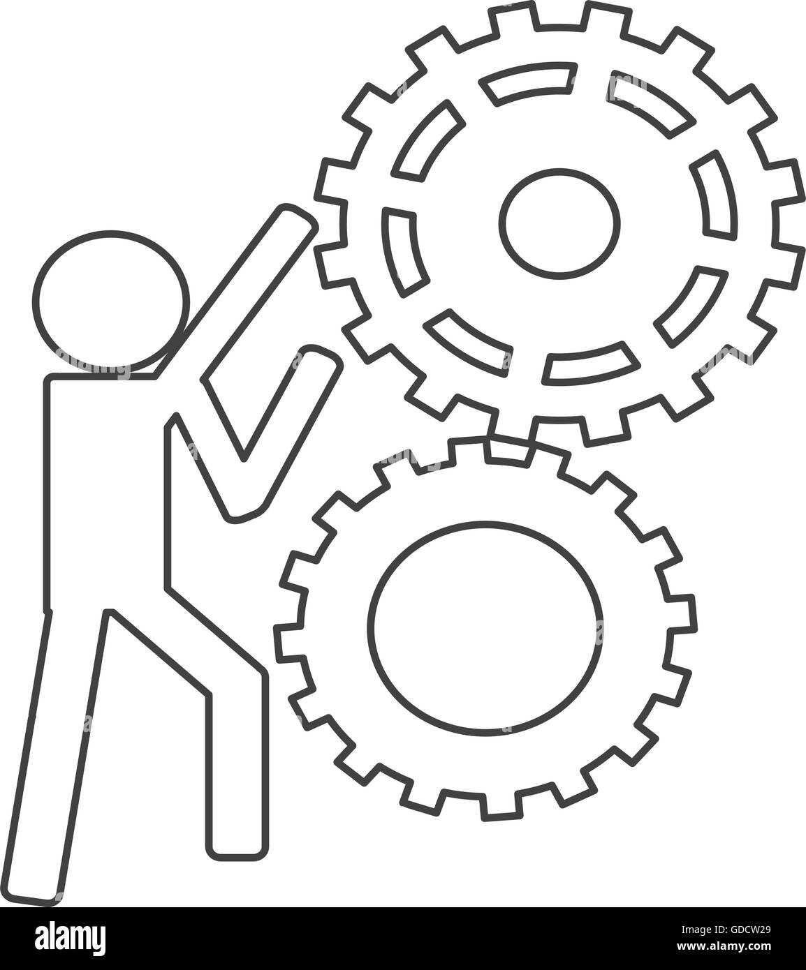 person with gears icon Stock Vector Image & Art - Alamy
