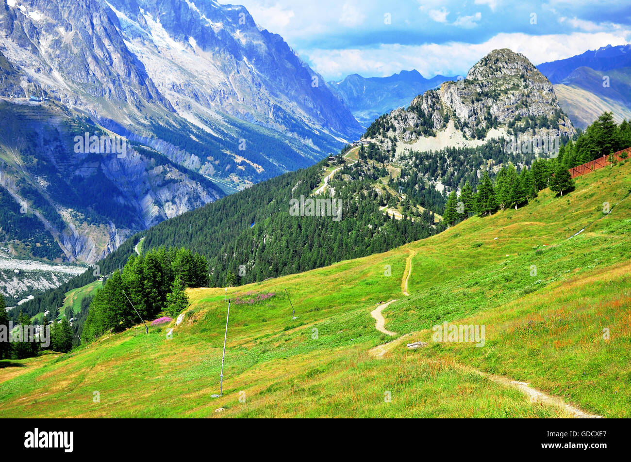 Winding road in Alps on summer Stock Photo - Alamy