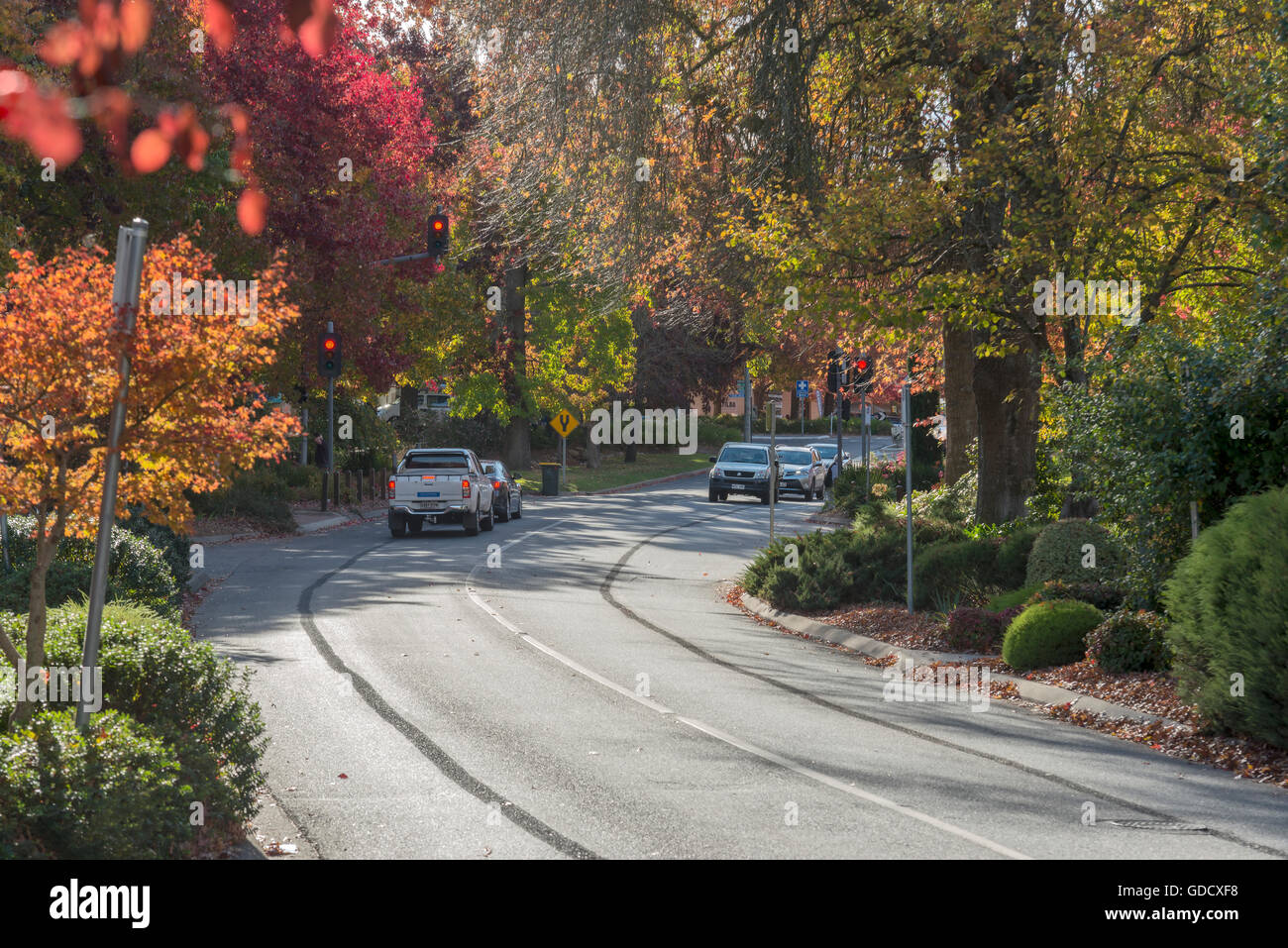 Autumn in the main street of Stirling South Australia Stock Photo Alamy