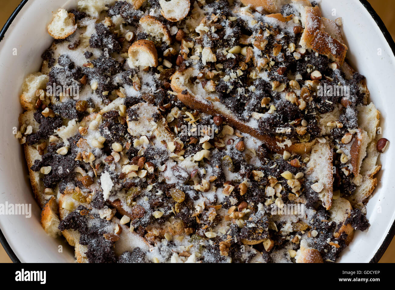 Silesian poppy seeds dessert. Traditional polish Christimas meal made