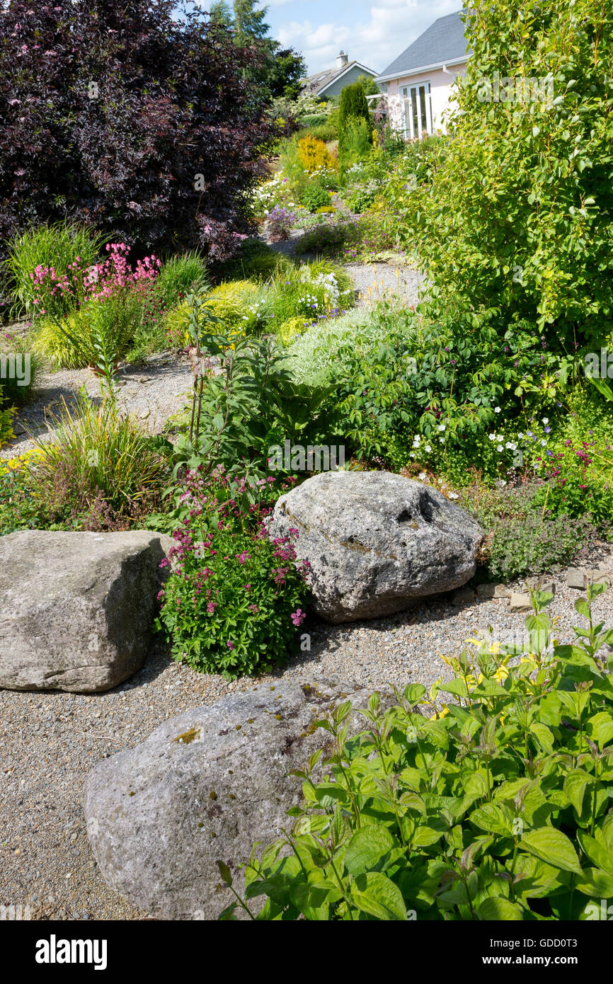Landscaped and designed cottage garden, County Tipperary, Ireland Stock Photo